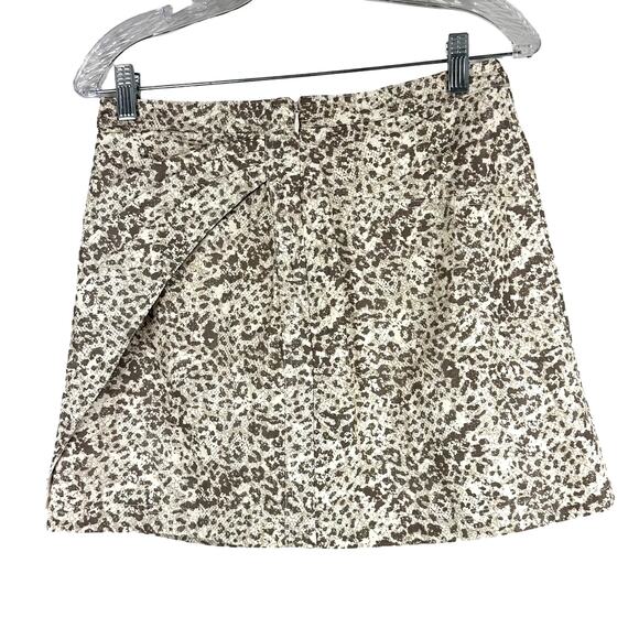 Free People NWT Fake Out Leopard Print Faux Leather Skirt in Light Combo Size 10 - Picture 3 of 10